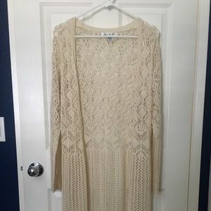 Long cream cardigan